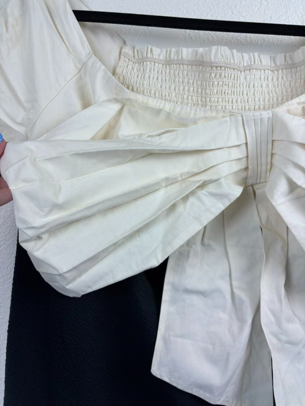 Maeve Anthropologie women's plus 1X black ivory bow colorblock shift mini dress - Picture 4 of 10